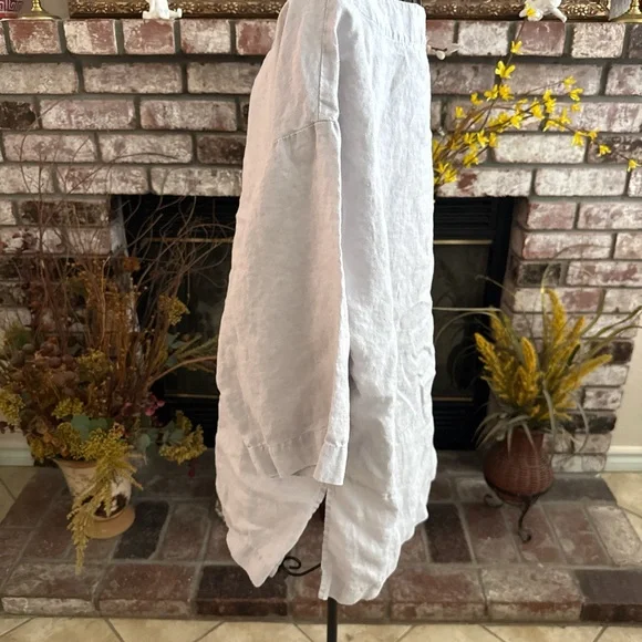 Pure Jill By J. Jill Quarter Sleeve Linen Blend Blouse Beachy Greyish  Sz M - Picture 3 of 6